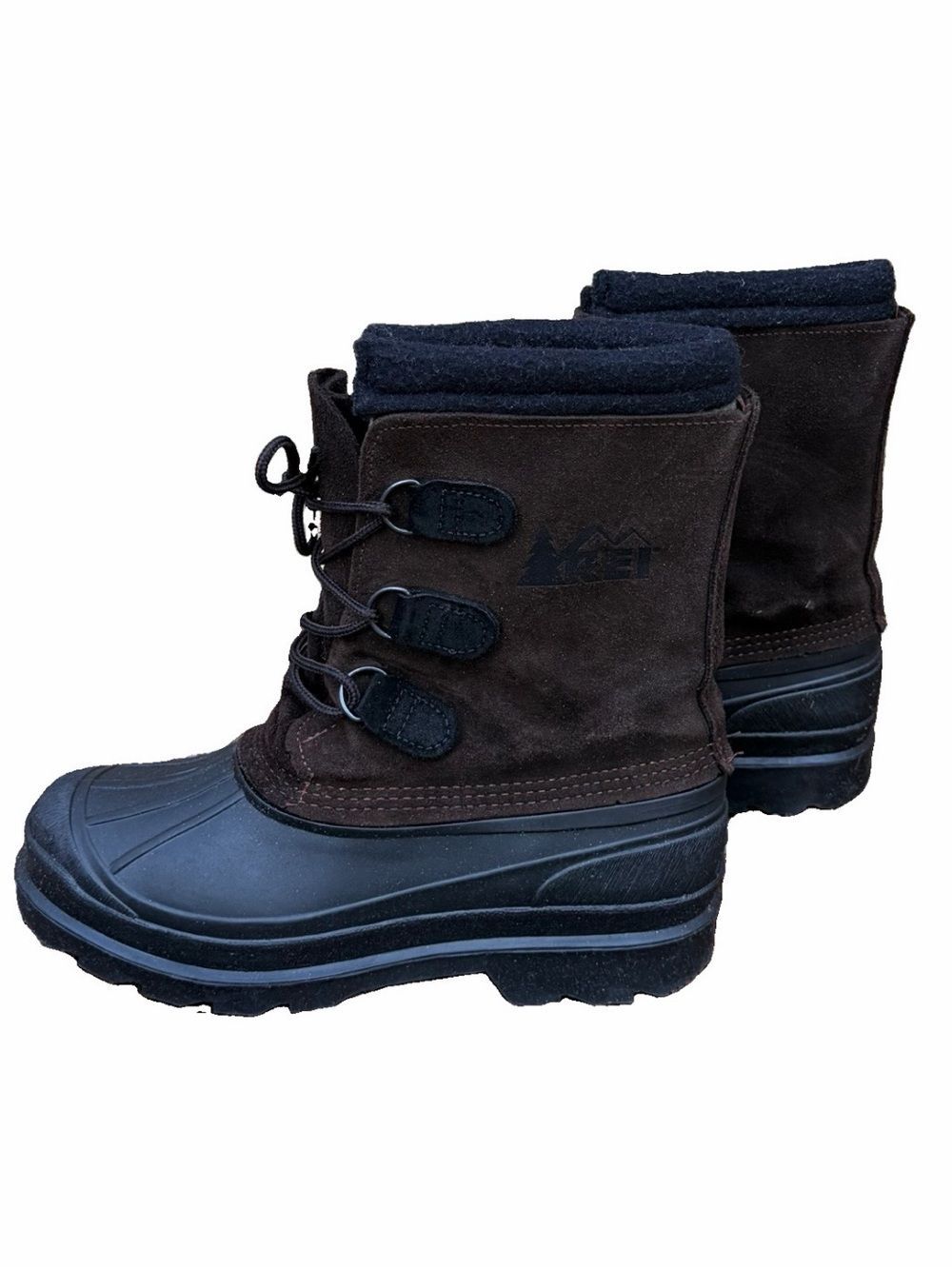 Rei Men's Snowpak Waterproof Brown/Black Winter Duck Suede Leather Boots 8 Euc! — image 5 of 8